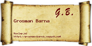 Grosman Barna névjegykártya